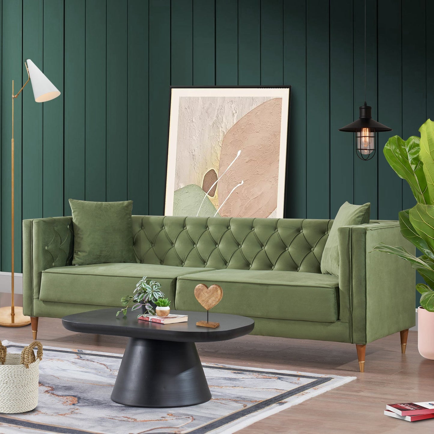 Autumn Modern Green Velvet Sofa