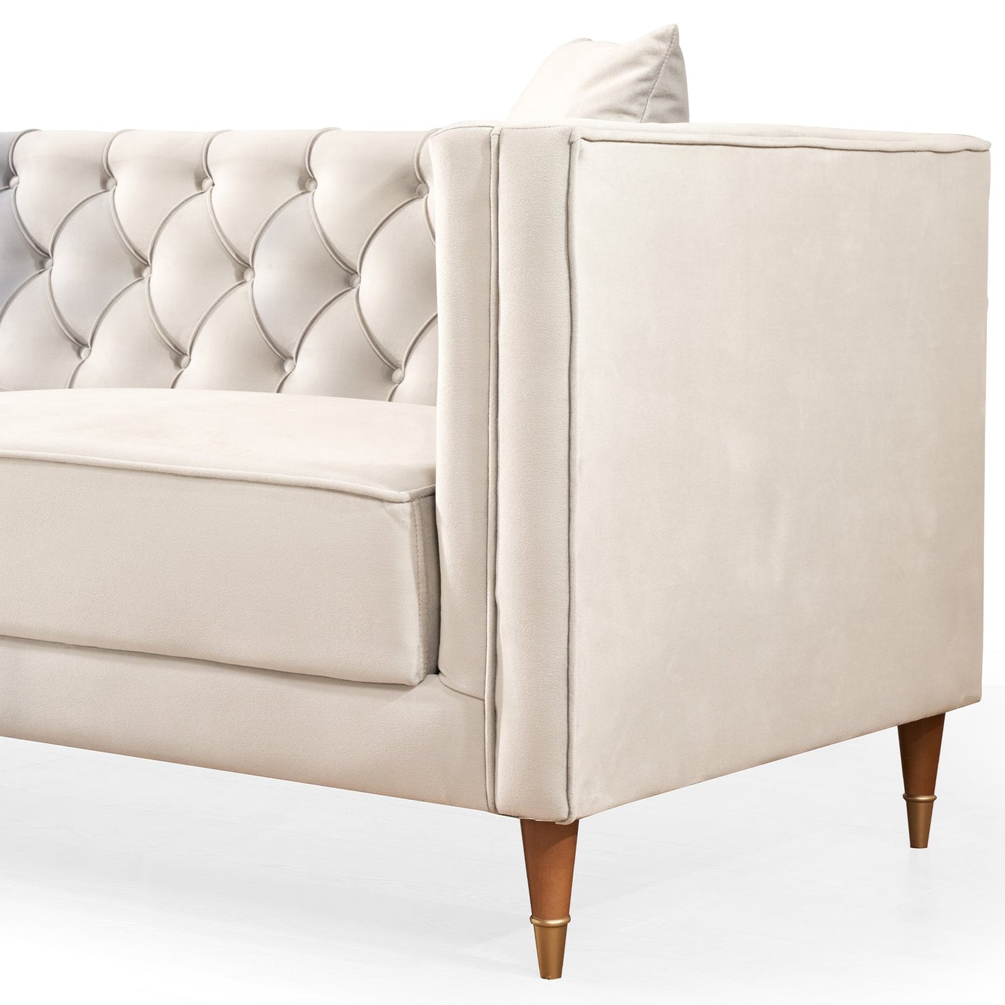 Autumn  Modern Cream Velvet Sofa