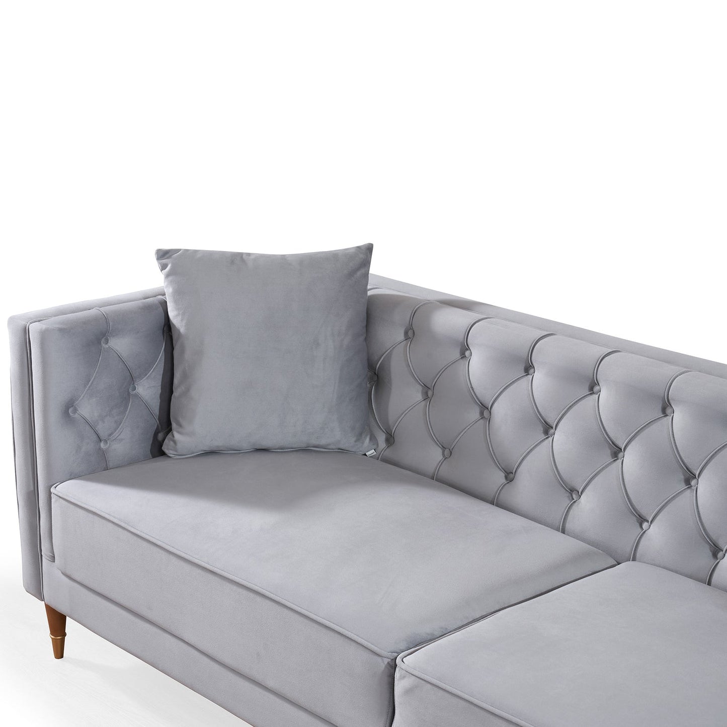 Autumn Modern Grey Velvet Sofa