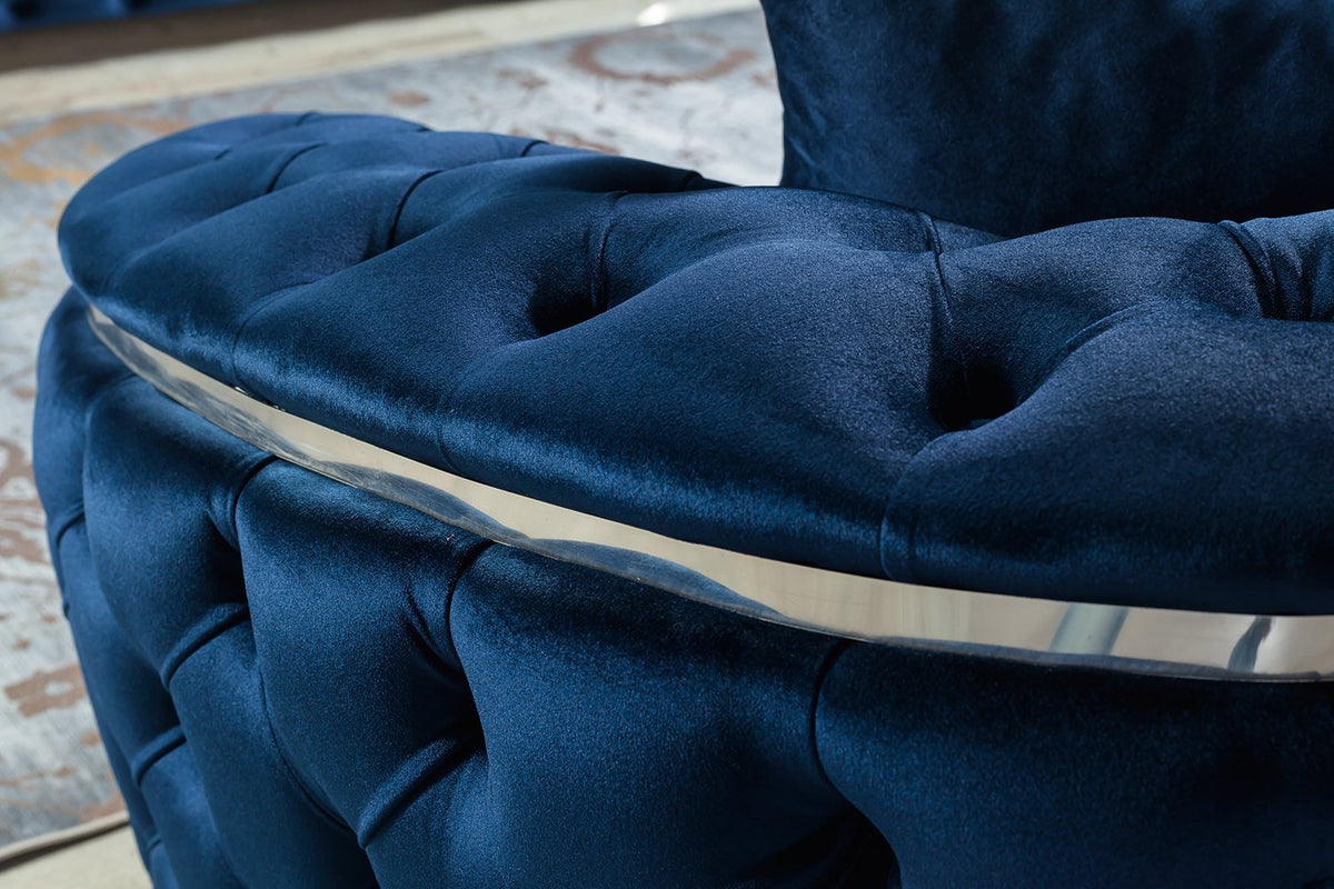 Lupino Blue Velvet Sofa & Loveseat