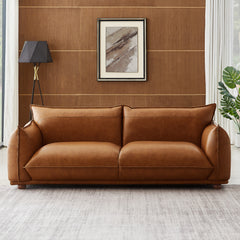 Emma 89" Cognac Leather Luxury Sofa