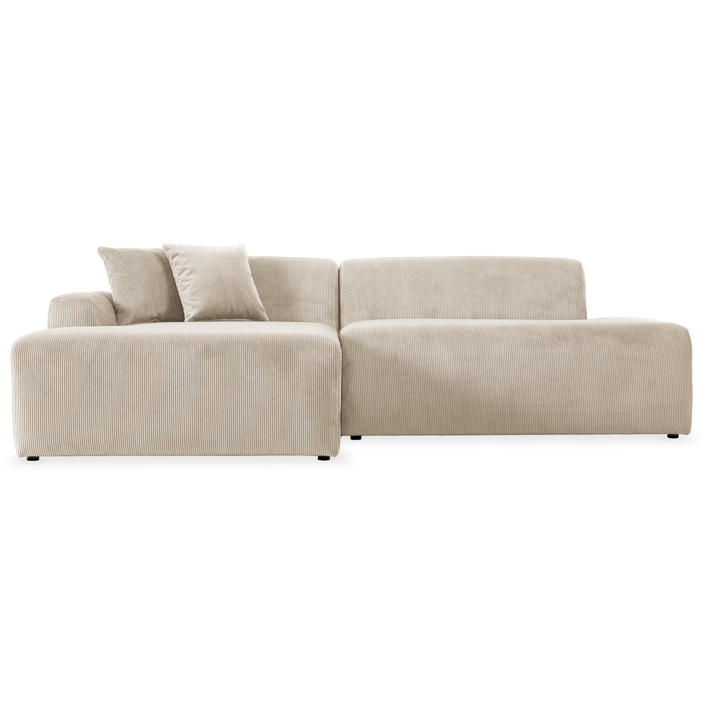 Mar Cream LAF/RAF Sectional Velvet Sofa