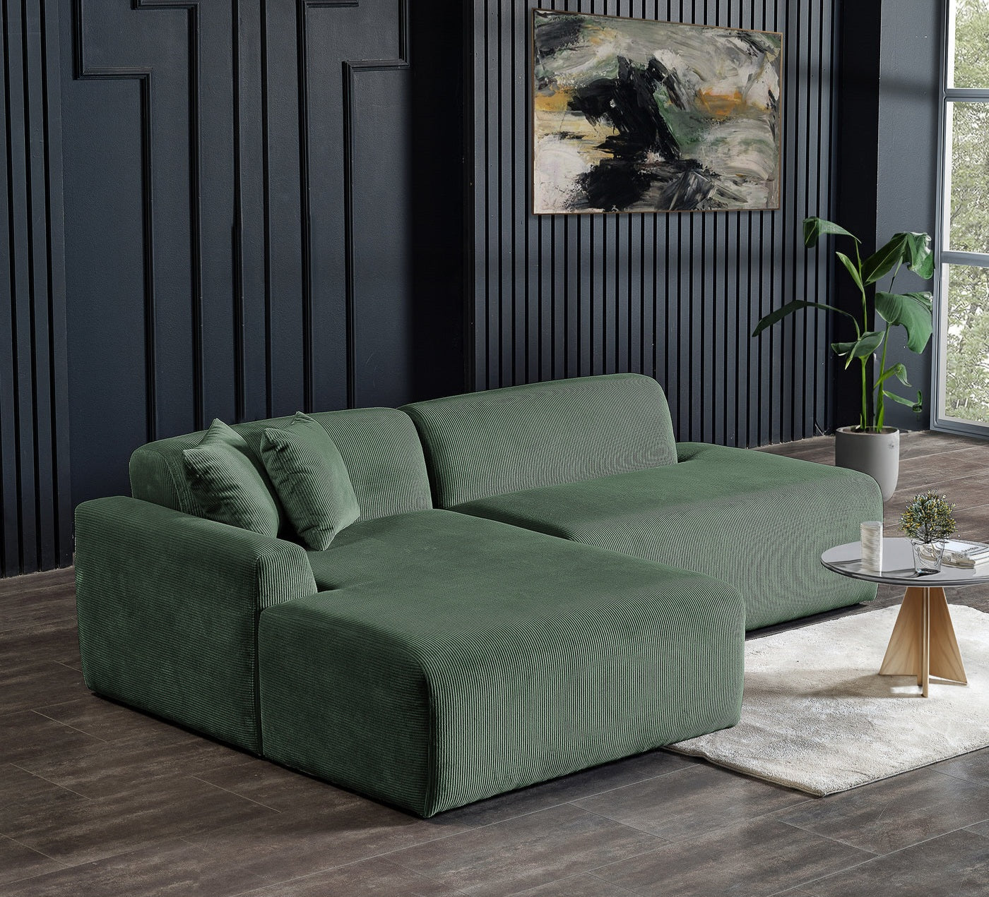 Mar Green LAF/RAF Sectional Velvet Sofa