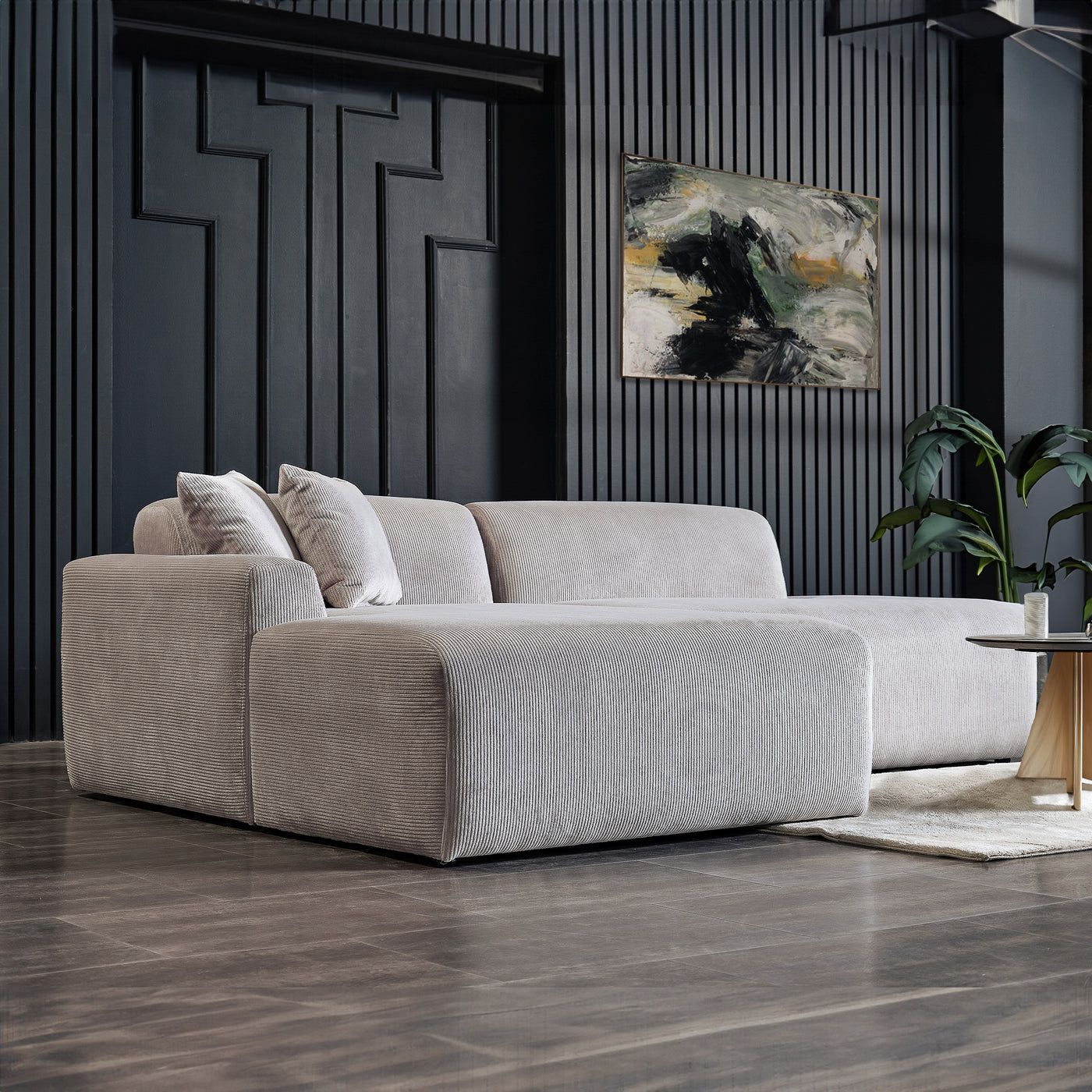 Mar Grey LAF/RAF Sectional Velvet Sofa