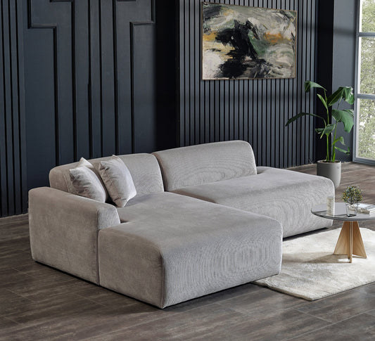 Mar Grey LAF/RAF Sectional Velvet Sofa