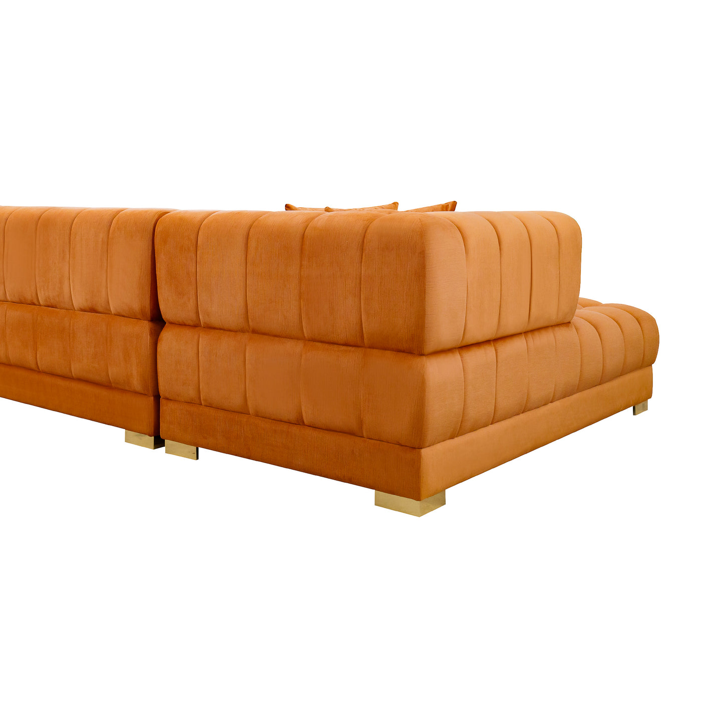 Marlow 142" Cognac Velvet U Shape Corner Sofa