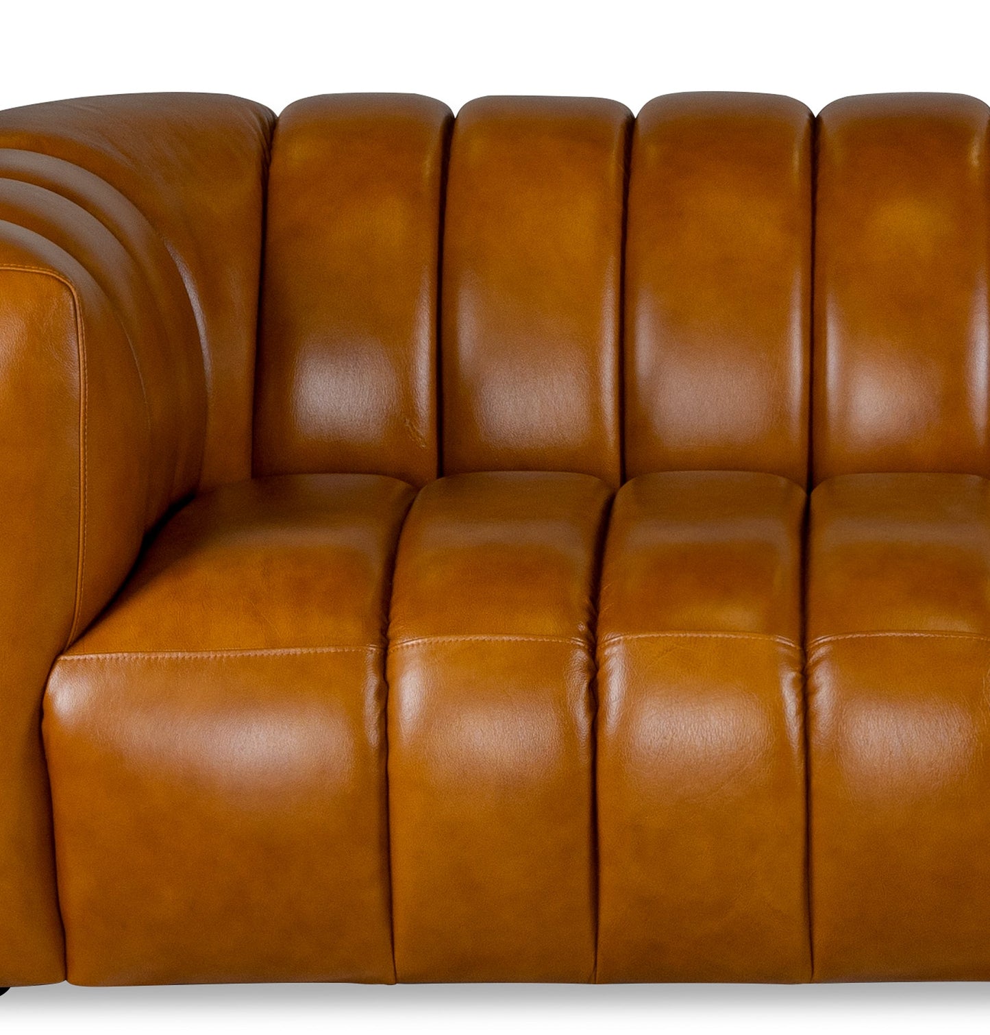 Maverik 90" Genuine Cognac Leather Couch