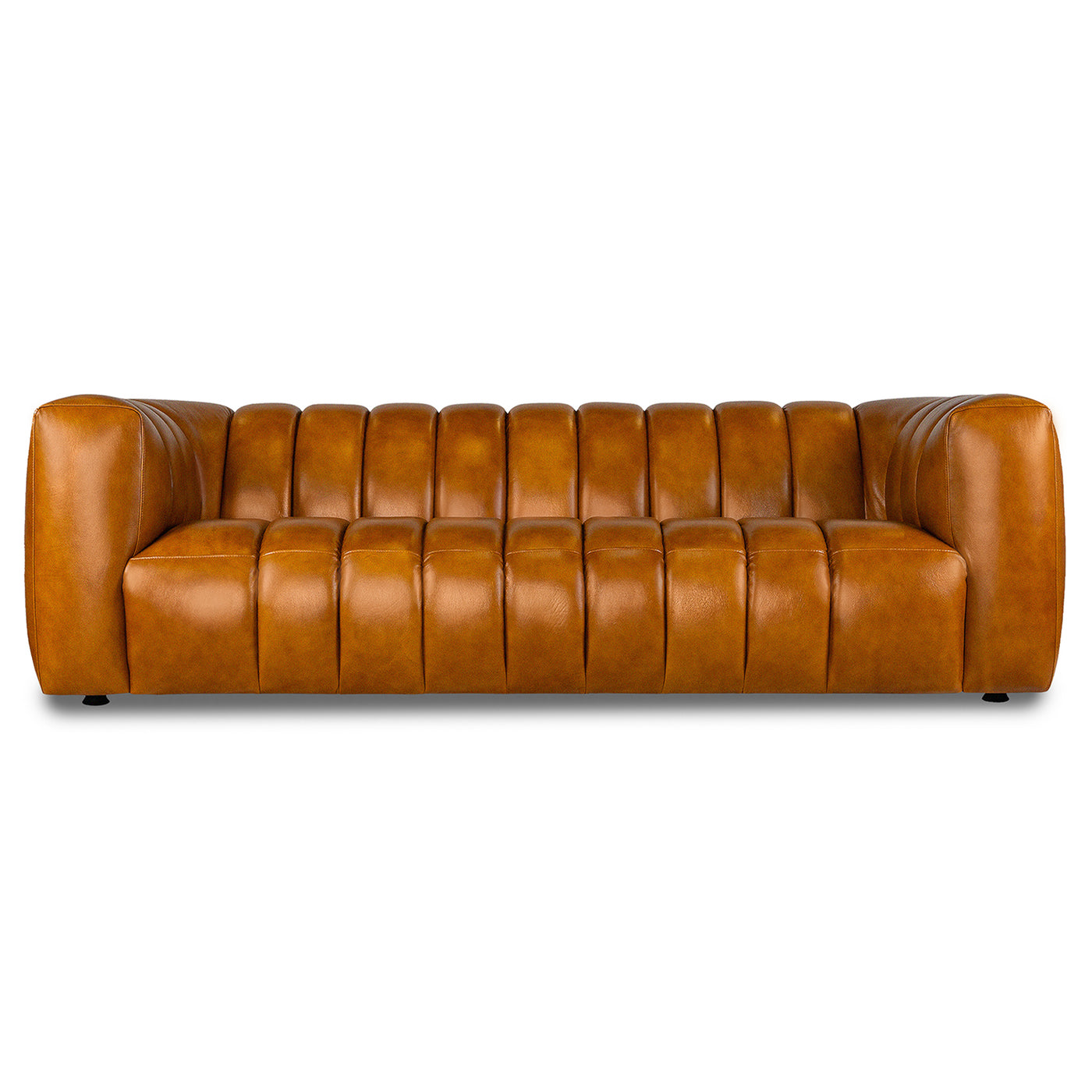 Maverik 90" Genuine Cognac Leather Couch