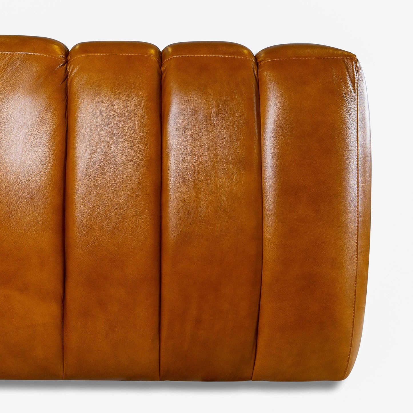 Maverik 90" Genuine Cognac Leather Couch