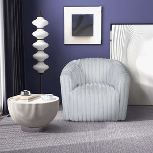 Mira Light Grey Velvet Swivel Chair