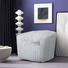 Load image into Gallery viewer, Mira Light Grey Velvet Swivel Chair