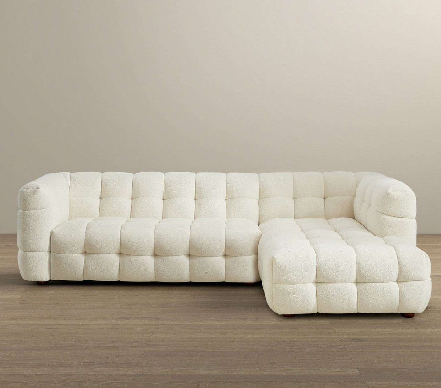 Morrison 140" Right Sectional Sofa (Cream Boucle)