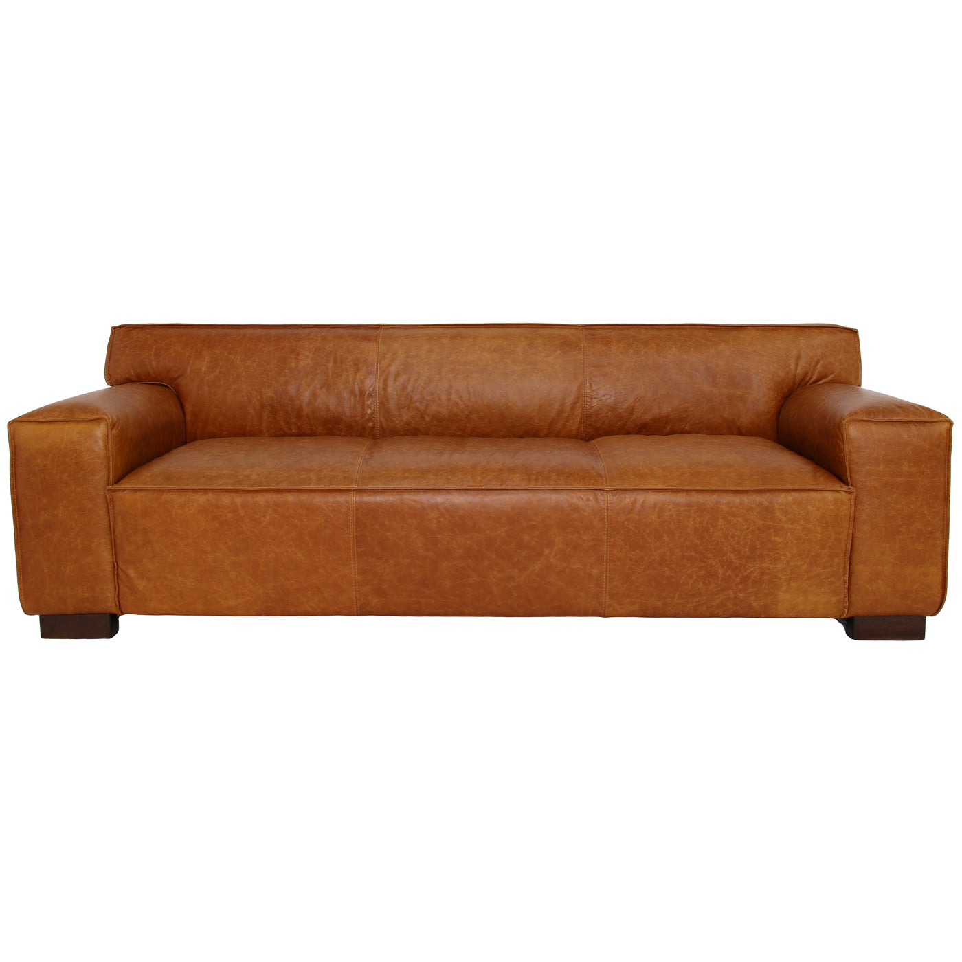 Morgan Waxy Cognac Genuine Leather Sofa