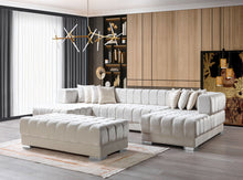 Load image into Gallery viewer, Ariana Velvet Ivory Double Chaise Sectional