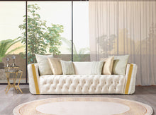 Load image into Gallery viewer, Fanci Ivory Velvet Sofa &amp; Loveseat