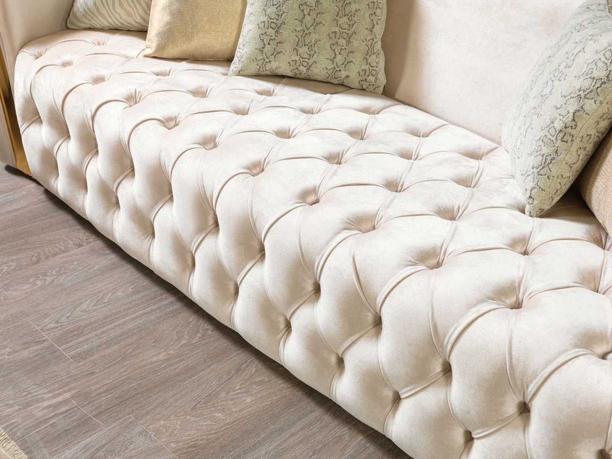 Fanci Ivory Velvet Sofa & Loveseat