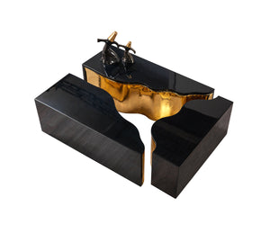 Dream Wood Black/Gold  3pc Coffee Table
