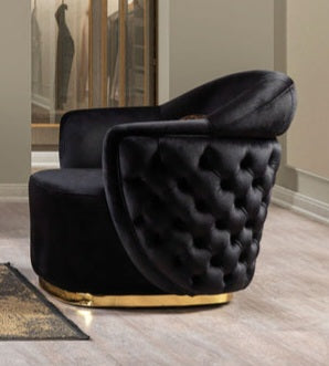 Victoria Black Velvet Chair