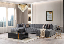 Load image into Gallery viewer, Ariana Velvet Gray Double Chaise Sectional