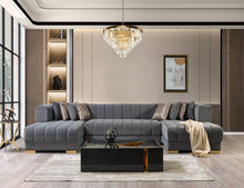 Load image into Gallery viewer, Ariana Velvet Gray Double Chaise Sectional