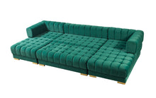 Load image into Gallery viewer, Ariana Green Velvet Rectangle Ottoman
