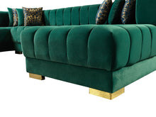 Load image into Gallery viewer, Ariana Velvet Green Double Chaise Sectional