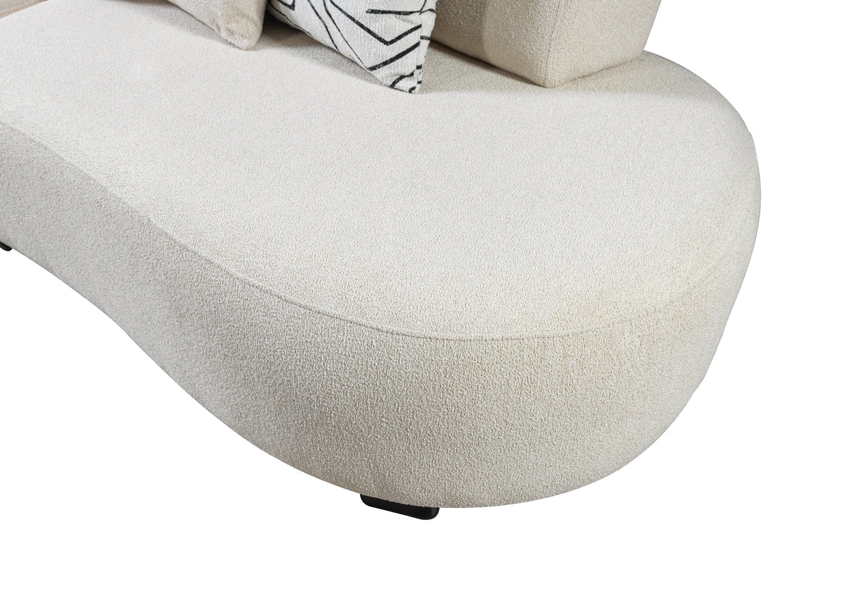 Olivia Ivory Boucle 3-Piece Curved Sectional