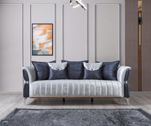 Load image into Gallery viewer, Leina Silver-Gray Velvet Sofa &amp; Loveseat