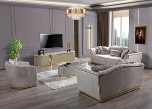 Milena Ivory/Gold Tv Stand