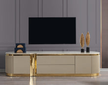 Load image into Gallery viewer, Milena Ivory/Gold Tv Stand