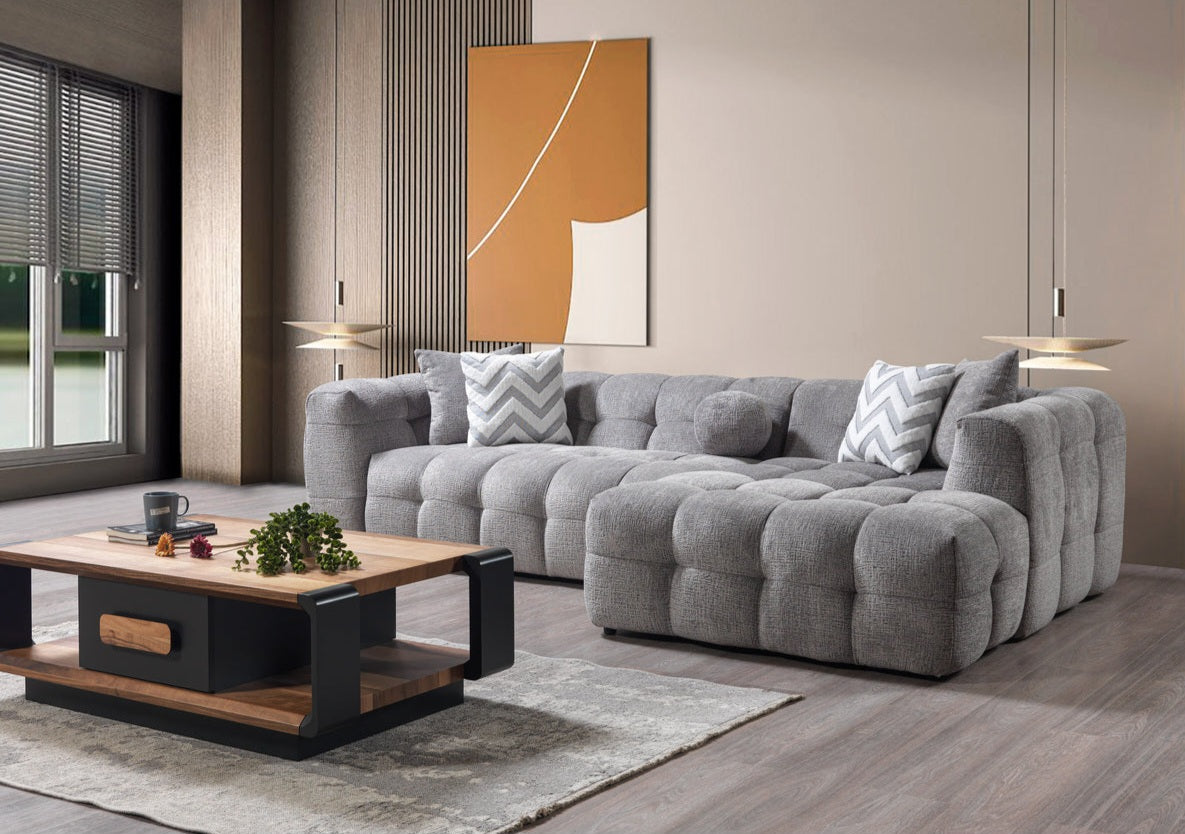 Ivy Gray Boucle RAF 110" Sectional