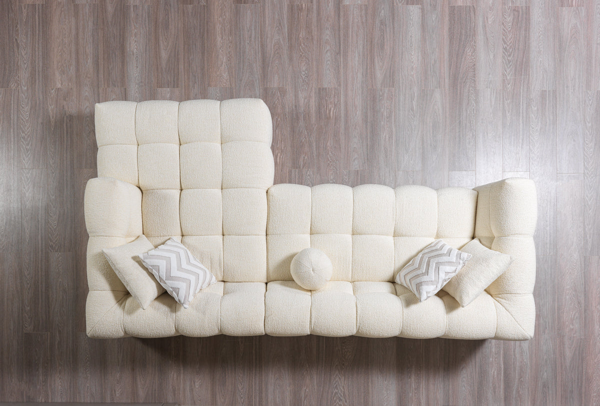 Ivy Ivory Boucle RAF 110"Sectional