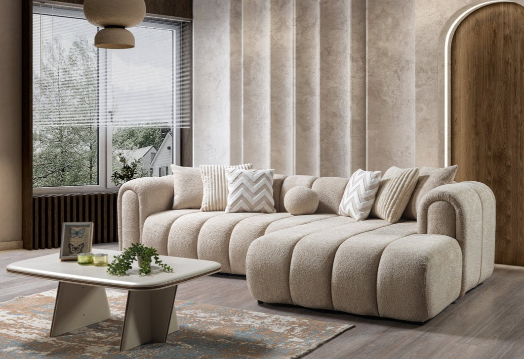 Lis Sand Boucle RAF 118" Sectional