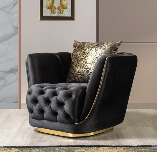 Daphne Black Velvet Chair