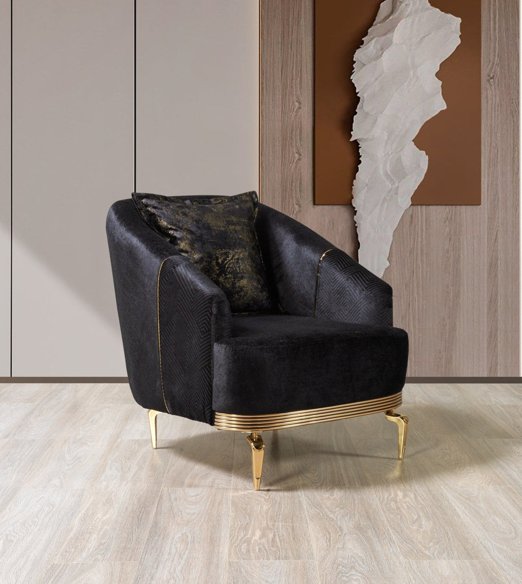 Santana Black Velvet Chair