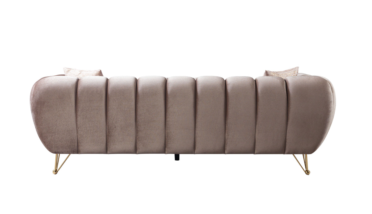 Merida Coffee Velvet Sofa & Loveseat