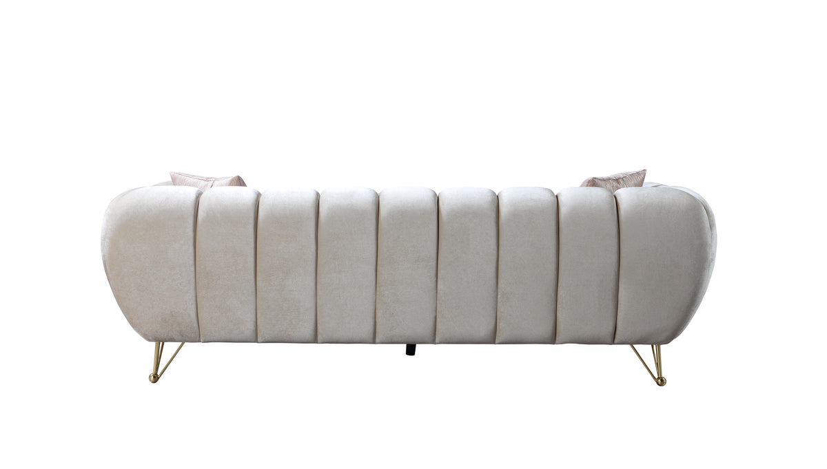 Merida Ivory Velvet Sofa & Loveseat