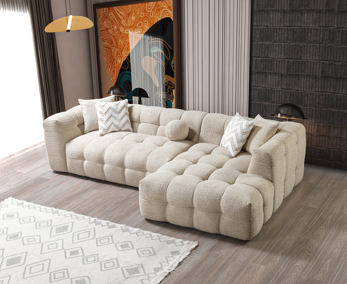 Ivy Sand Boucle RAF 110" Sectional