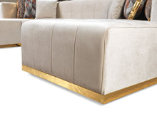 Load image into Gallery viewer, Elisha Ivory Velvet Double Chaise Sectional