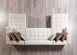 Elisha Ivory Velvet Double Chaise Sectional