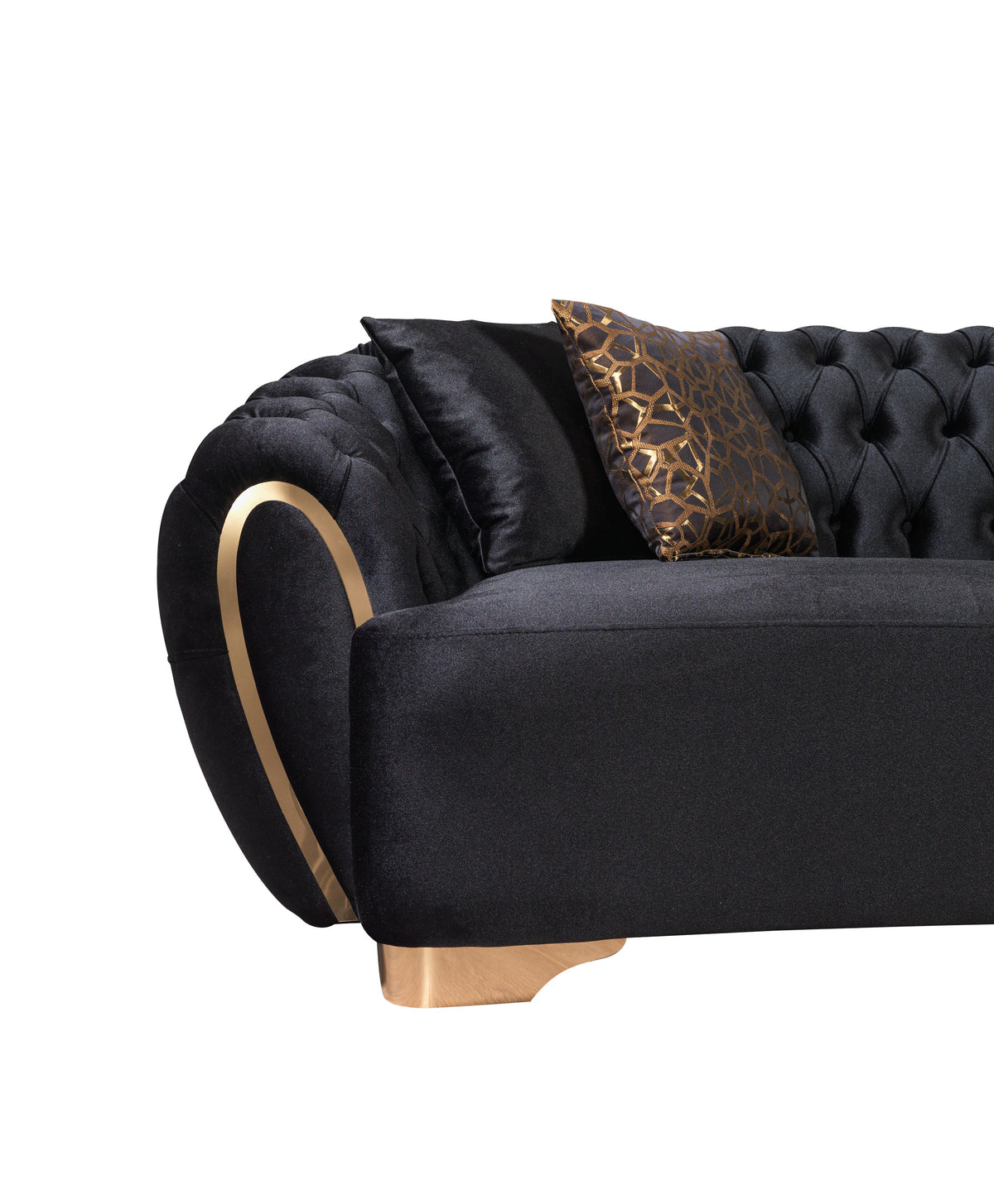 Victoria Black Velvet Sofa & Loveseat