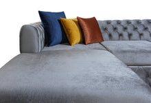Load image into Gallery viewer, Matilda Grey Velvet Double Chaise Sectional