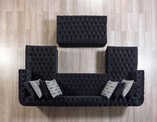 Load image into Gallery viewer, Lauren Velvet Black Double Chaise Sectional