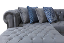 Load image into Gallery viewer, Lauren Velvet Grey Double Chaise Sectional