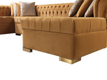Load image into Gallery viewer, Lauren Velvet Mustard Double Chaise Sectional