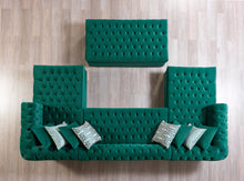 Load image into Gallery viewer, Lauren Velvet Green Double Chaise Sectional