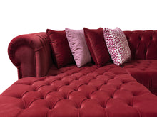 Load image into Gallery viewer, Lauren Velvet Maroon Double Chaise Sectional
