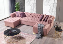 Load image into Gallery viewer, Lauren Velvet Pink Double Chaise Sectional