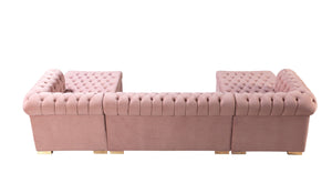 Lauren Velvet Pink Double Chaise Sectional