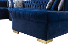 Load image into Gallery viewer, Lauren Velvet Navy Double Chaise Sectional 